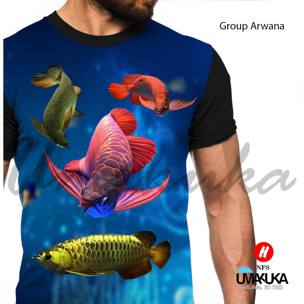 KAOS FULLPRINT IKAN TERLARIS / KAOS IKAN / KAOS FULLPRINT