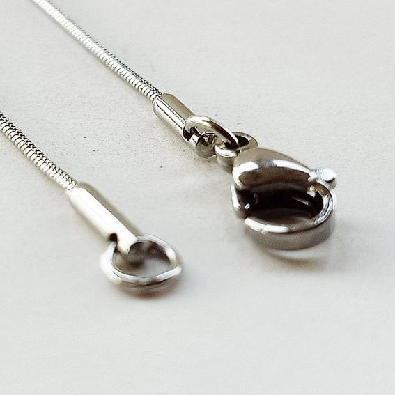 ◙ Kalung Titanium VeE Model Belut Ular Bulat 50cm - Kalung Pria Wanita - Perak ✪