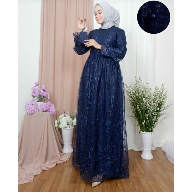 gamis tile yumna/gamis pesta/gamis rempel/gamis mewah /kebaya modern /kebaya gamis realpict by galery sabeena