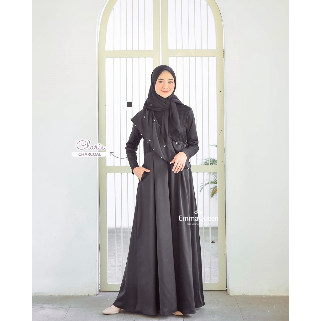 EmmaQueen - Dress Eid Adha Claris-Charcoal