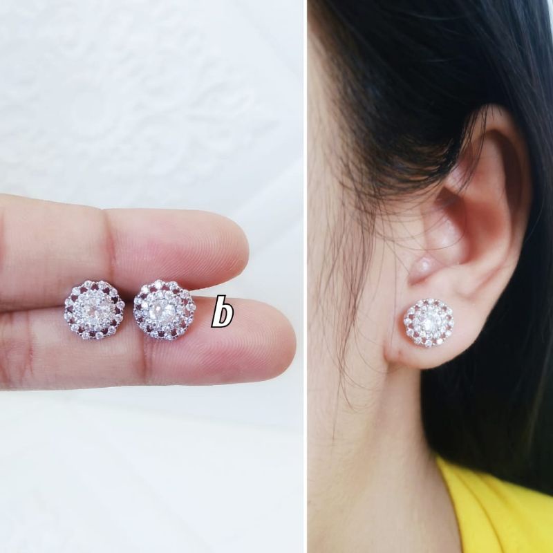 Anting Giwang Titanium Wanita Model Berlian Blink Blink Super Mewah 2