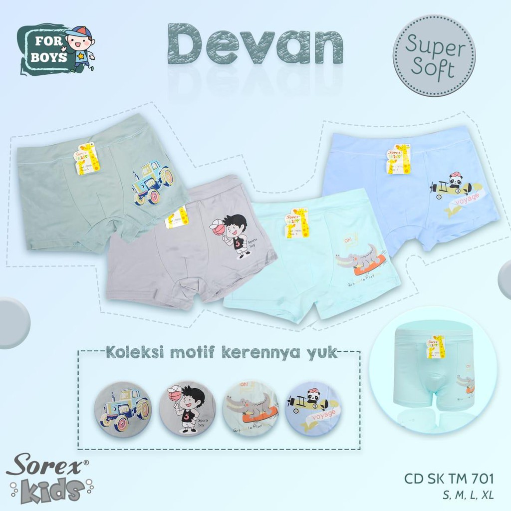 SOREX KIDS BOY SK TM770 ; TM 706 ; TM771 CD CELANA DALAM BOXER ANAK LAKI- LAKI SUPERHERO TM 751 TM 701