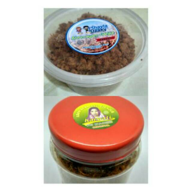 Khayla S Food Abon Ayam Karwati Toples Merah Dan Abon Ayam Spesial Toples Putih Shopee Indonesia