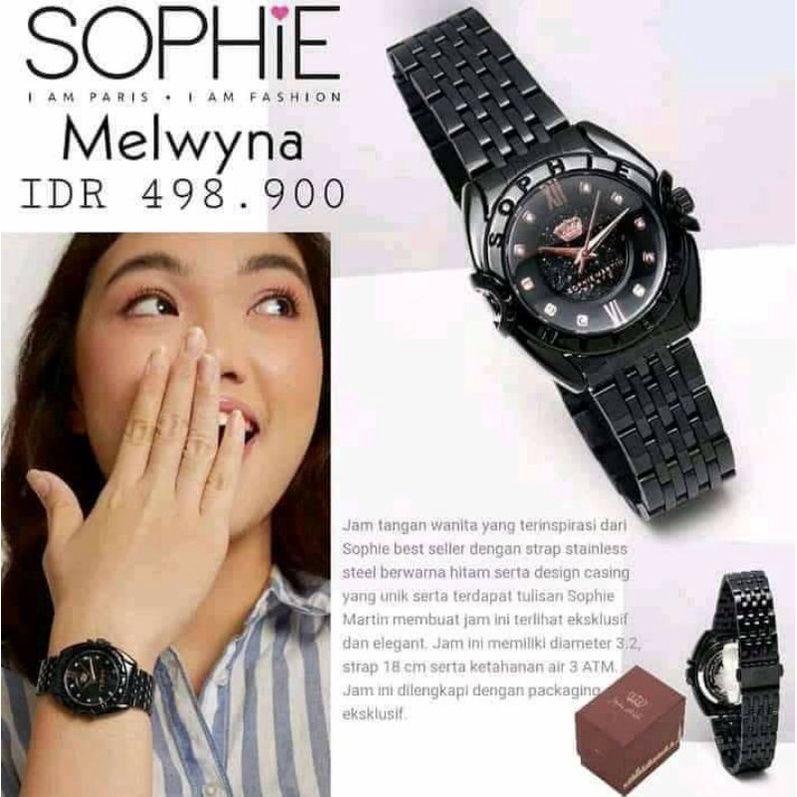 JAM TANGAN MELWYNA LOGO MAHKOTA LEAH SOPHIE PARIS PROMO SAS JAM WANITA