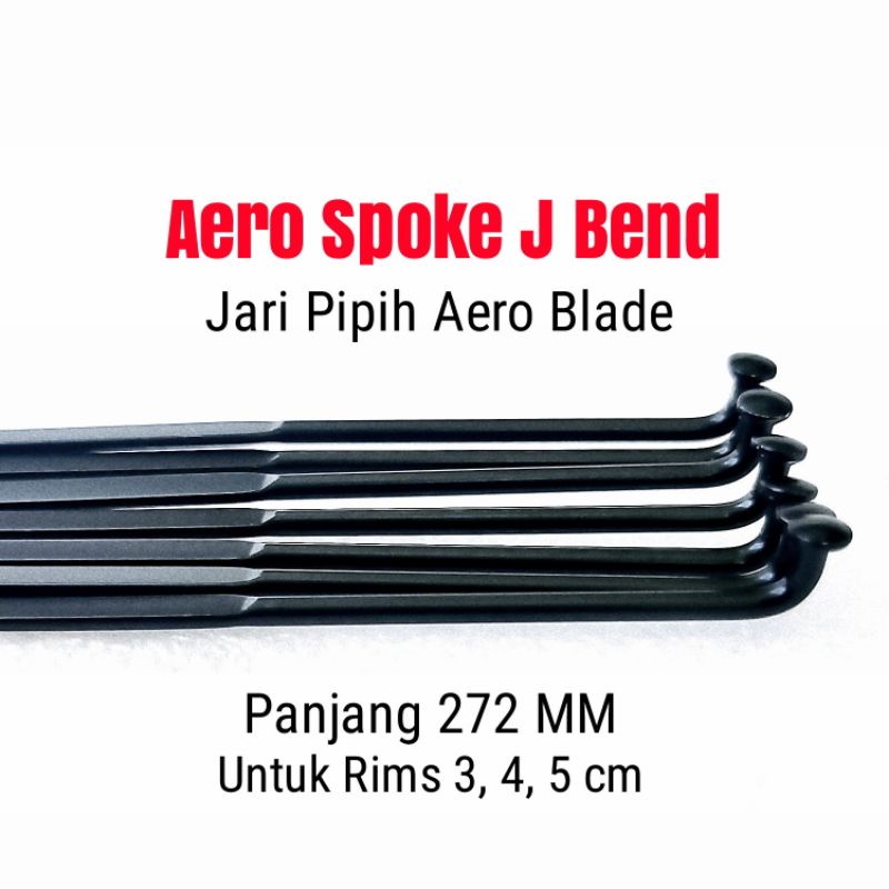 Aero Spoke J Bend Stainless 272 mm Taiwan Jari Pipih Ruji Gepeng