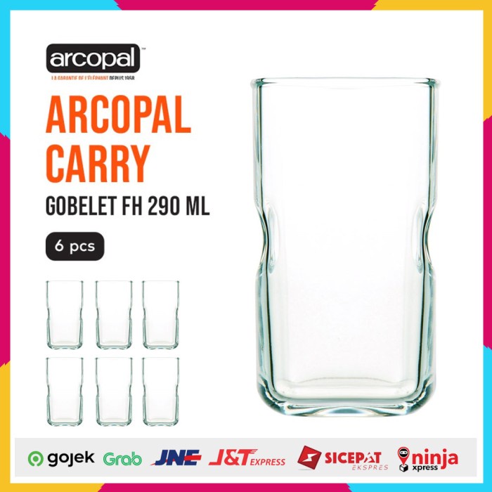 Gelas Mineral Kaca Arcopal Carry Gobelet Fh 290ml 6 Pcs Bening