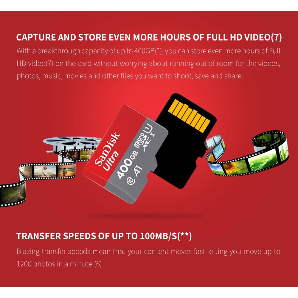 Sandisk Kartu Memori Micro SD 512GB 100MB / S Max Uitra C10 TF card