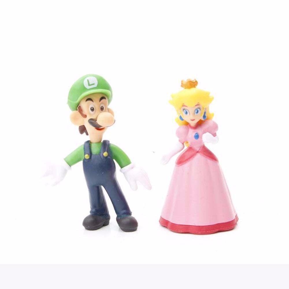 Patung Action Figurine Agustina Kartun Jamur Dekorasi Desktop Mario Model Anime Bros Super Mario.