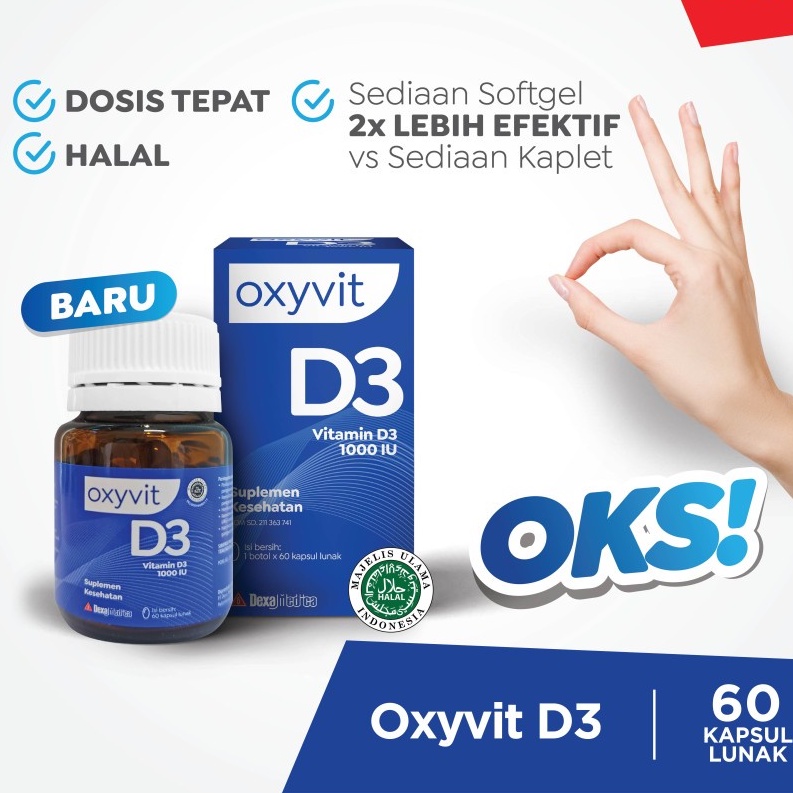 OXYVIT VITAMIN D3 1000 IU Soft Capsule Kapsul Lunak