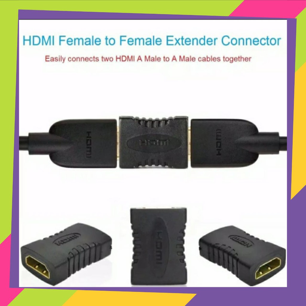 Adapter Extender HDMI Female to Female HDTV 1080P penyambung hdmi