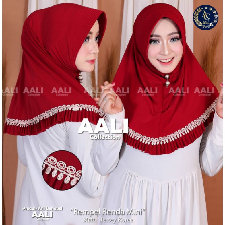 Aali Collection Jilbab Rempel Renda Mini Polos Jersey Korea