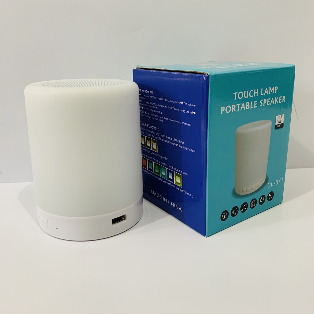 SPEAKER BLUETOOTH LED SMART TOUCH  LAMP PORTABLE CL 671 LAMPU TIDUR