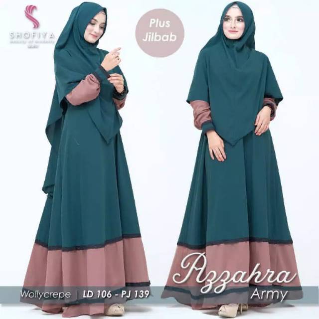 Azzahra syari || gamis syari || gamis set || gamis wollycrepe || gamis cantik