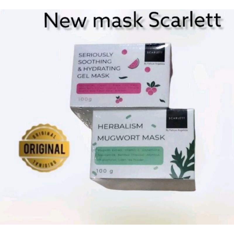 SCARLETT MASKER Mugwork &amp; Shooting Gel Mask Original BPOM - Masker Wajah Scarlet