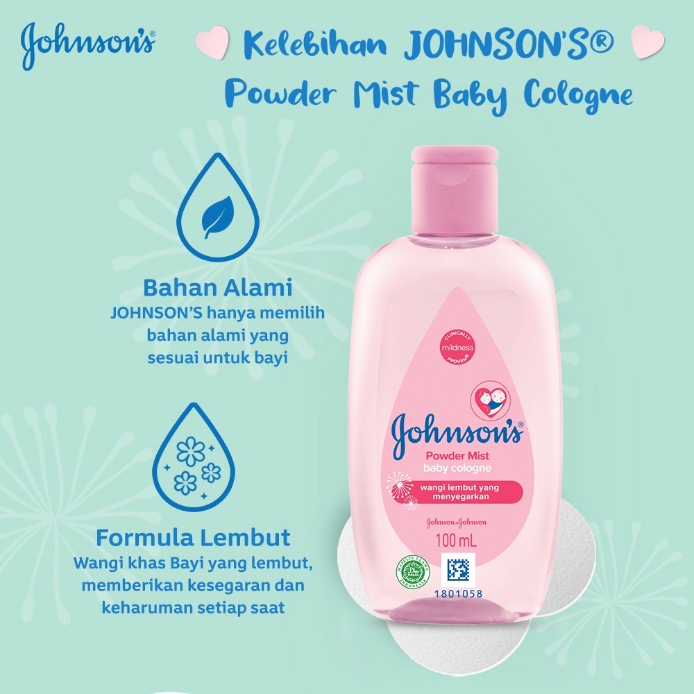 JOHNSON'S Powder Mist Baby Cologne - Minyak Wangi Bayi 100ml