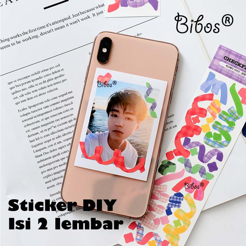 

ISI 2 Lembar - Sticker Aesthetic DIY Stiker Buku Diary Stiker Tumbler Sticker Decor Stiker HP Laptop Model Pita Pesta