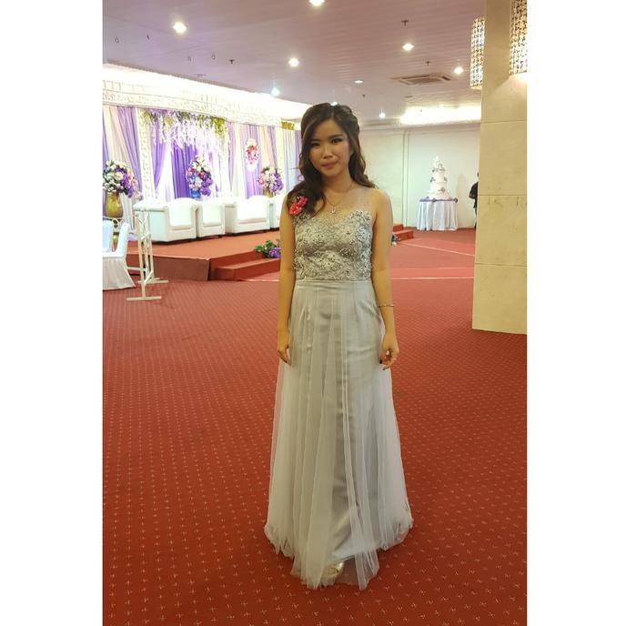 promo night gown-party dress-dress kondangan-tasya dress abu - terbaru