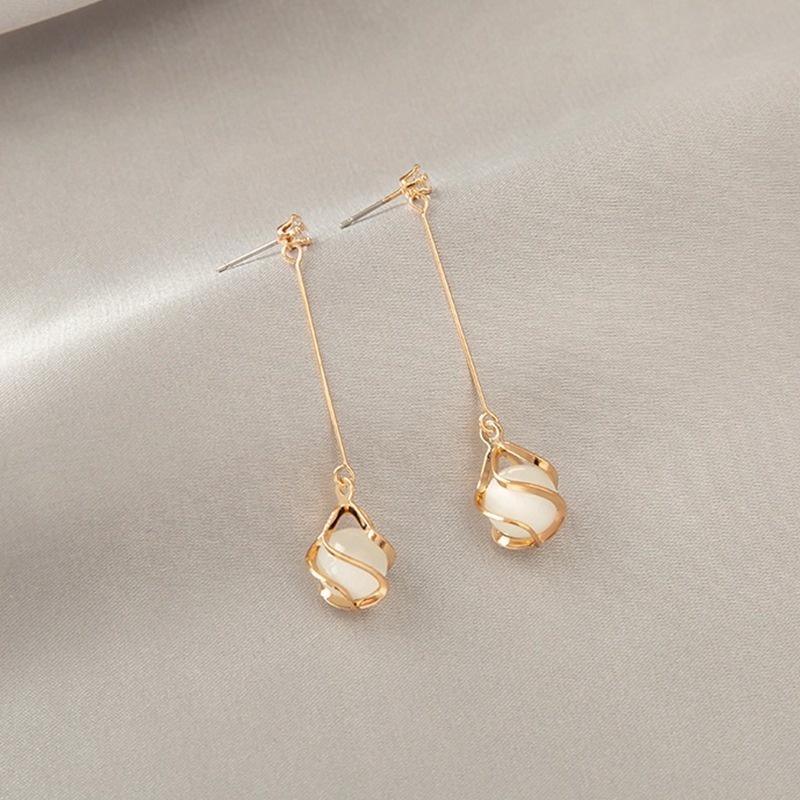 Anting Tusuk Gantung Temperament Warna Gold Gaya Koreatrendy Untuk Wanita