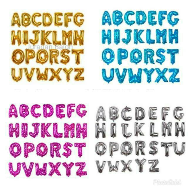 Balon foil abjad atau huruf A-Z
