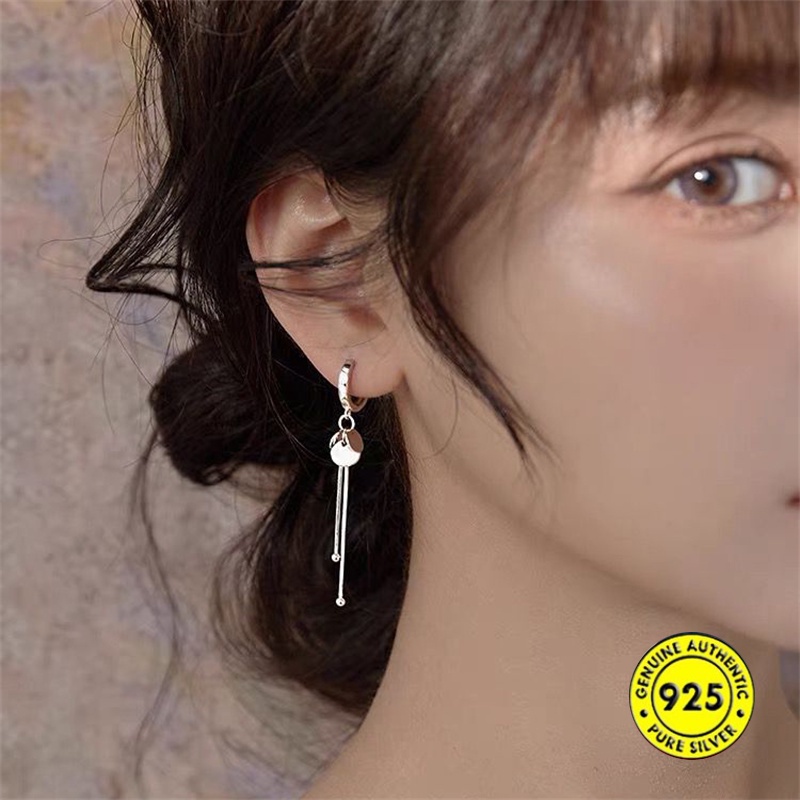 Anting Gantung Panjang Bahan Sterling Silver 925 Untuk Wanita