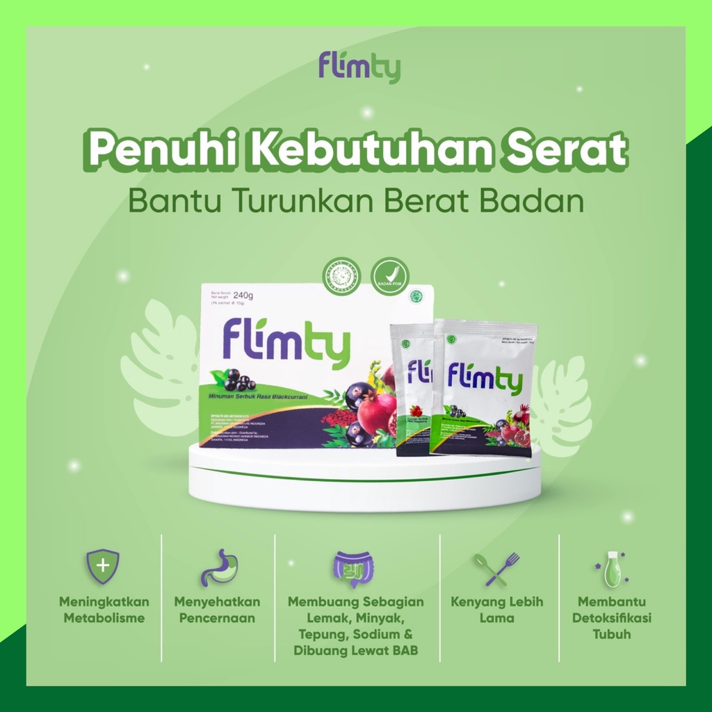 Flimty Pelangsing Badan Flimty Fiber Original Antioksidan - 1 Box isi 16 sachet