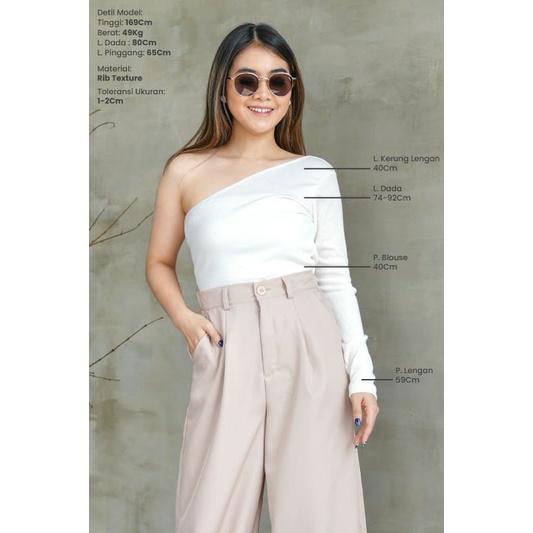 Ariana One Shoulder Knit Top Atasan Wanita Blouse