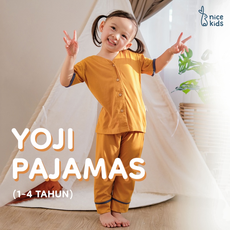 [REJECT SALE] Nice Kids - Setelan Yoji Piyama Baju Tidur Anak Kombinasi Dua Warna (Kids Yoji Pajamas 1-4 Tahun)