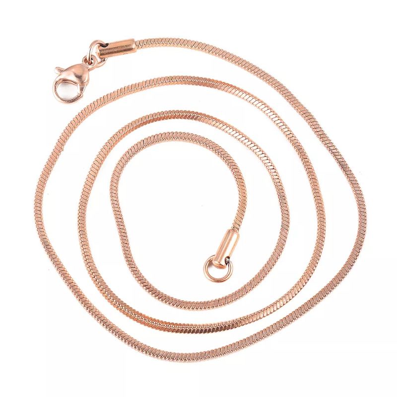 Kalung titanium  rose gold perhiasan pria dan wanita