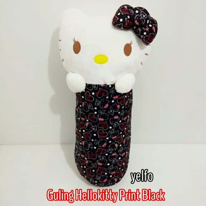 BANTAL GULING TIDUR KURSI SOFA MOBIL BONEKA HELLO KITTY HITAM JUMBO