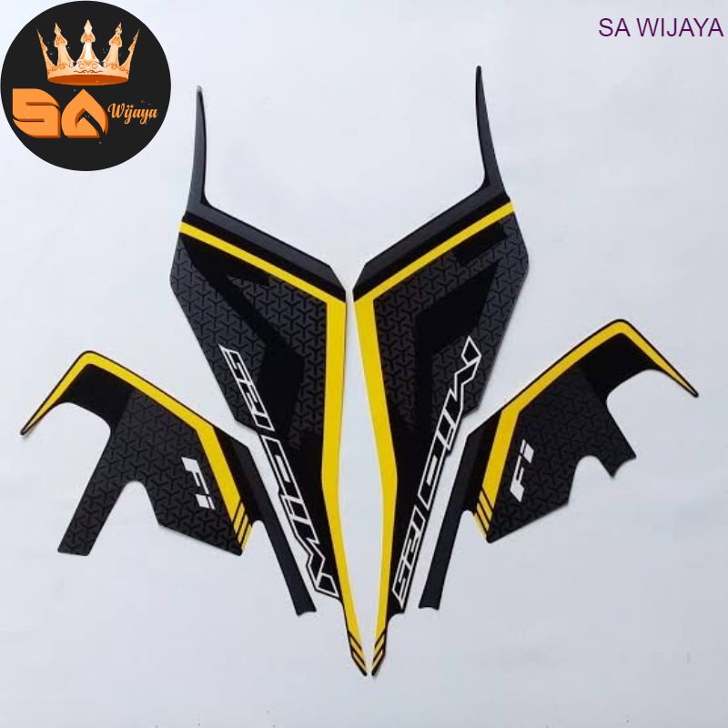 Striping stiker polet lis body yamaha mio m3 2020 2021 full hitam kuning