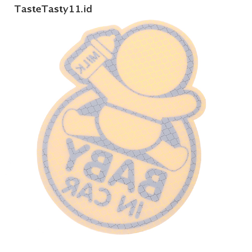 (TasteTasty) Stiker Vinyl Motif Baby On Board Reflektif Untuk Bumper / Jendela Mobil