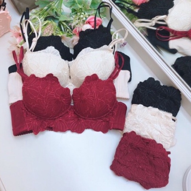 NEW!! Bra Set Full Brokat (K-BS30) Bra dengan Panty / busa push up