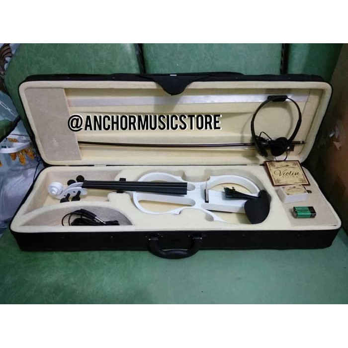 Biola Elektrik Ukuran 4/4 warna Putih Merk Cowboy