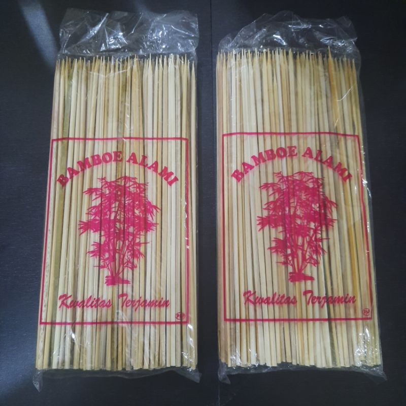 Tusuk Sate Bambu 100pcs/Tusuk Sate Kayu Bambu Murmer Bamboe Alami