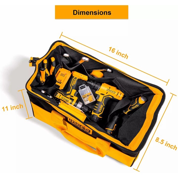 Tas Perkakas 16&quot; Bahan Kuat / Tool Bag INGCO HTBG281628 Toolbag Tempat