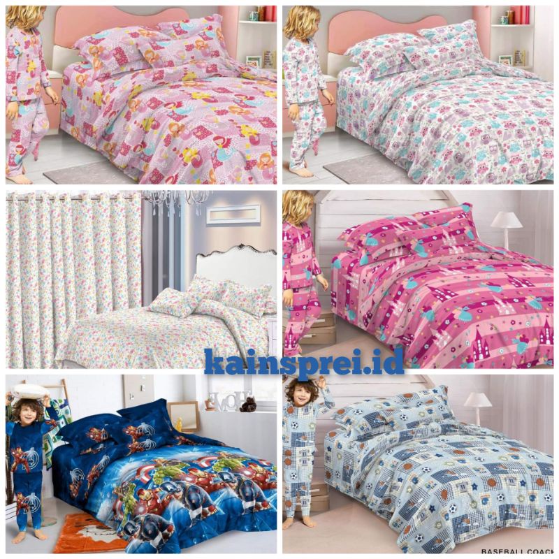 [240cm] TERMURAH KAIN SPREI KATUN IMPORT CVC TENCEL PREMIUM SHABBY KLASIK KARAKTER