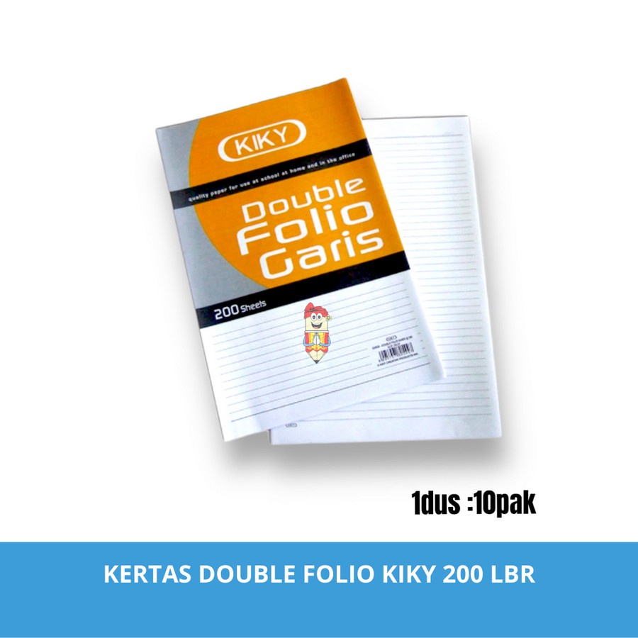 

Kertas Double Folio Garis Bergaris Kiky 1 Pack Isi 200 Lembar