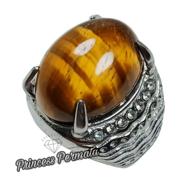 Batu Akik Spah Tiger Eye / Bulu Macan Asli Garansi Natural