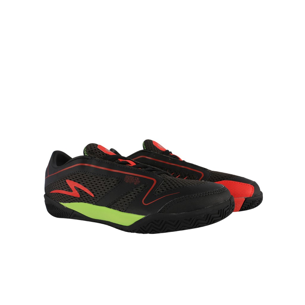 Sepatu Futsal Pria - Specs - Metasala Rival 3 Black Emperor Red Green Gecko 401785