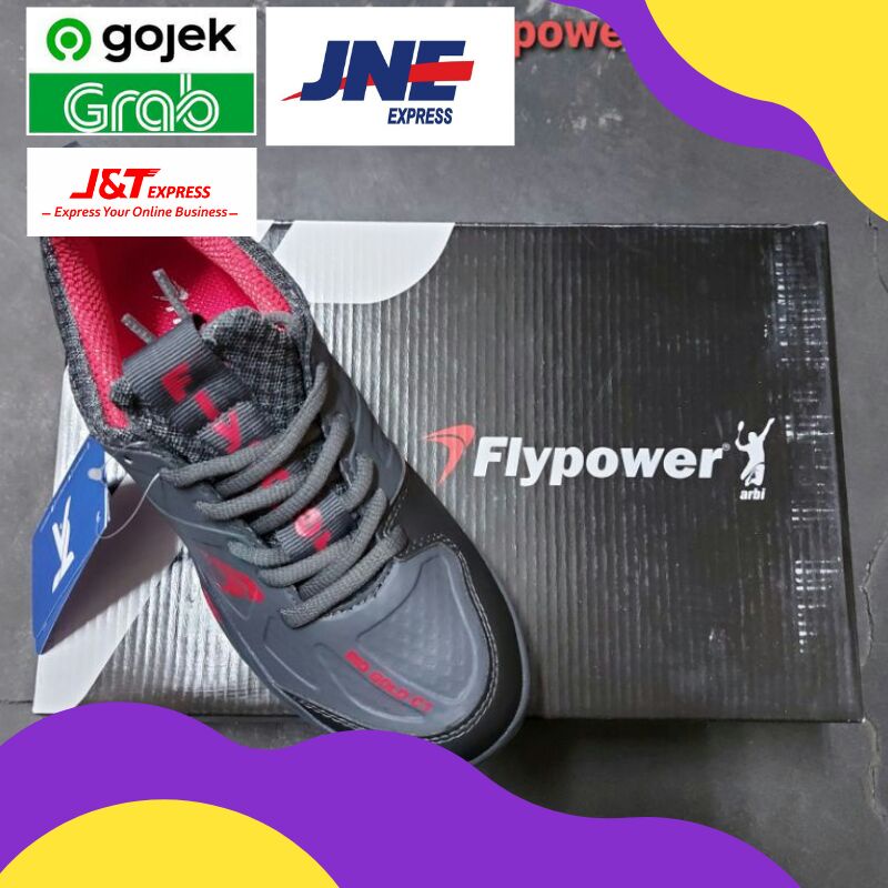 SEPATU BADMINTON FLYPOWER RIO GOLD C1 GRAY ORIGINAL
