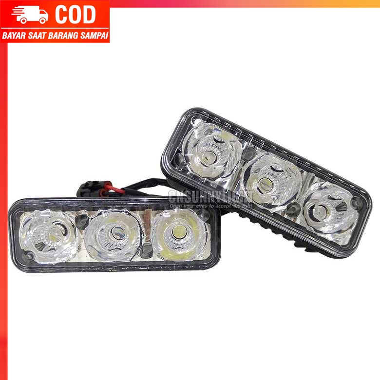 (100% BARANG ORI) DRL Lampu Mobil LED Car Light Daytime Waterproof 1 Pair - HT7