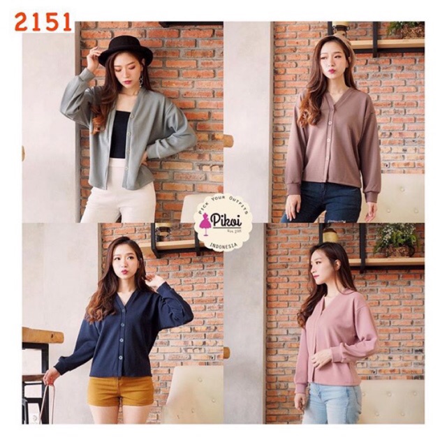 Cardigan polos wanita / cardigan pink lucu / cardigan scuba murah / cardigan korea lucu murah / 2151