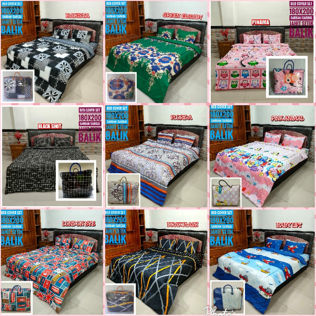 Bed Cover Set Sprei Homemade Aesthetic Batik Barista Hijau Elisabeth Owl Burung Hantu Pink Kotak Squ