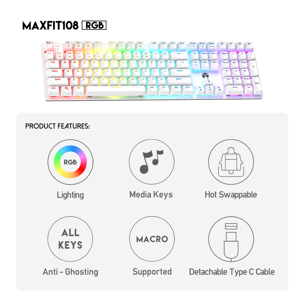 Fantech MK855 Maxfit108 RGB Mechanical Gaming Keyboard