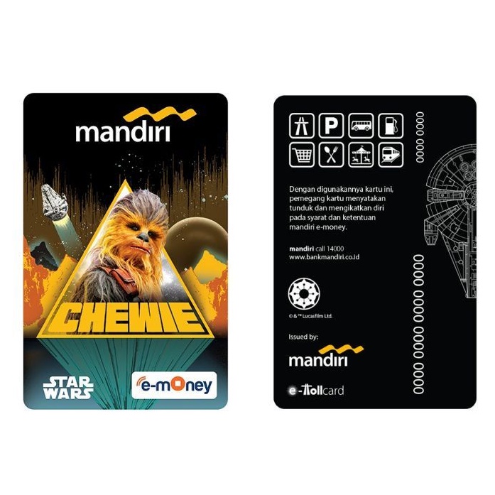 Mandiri eMONEY Star Wars - CHEWIE ORI /Like eTOLL Tapcash Flazz or Brizzi