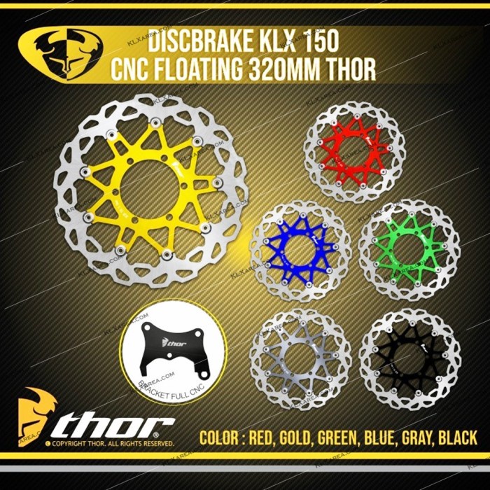 Piringan Cakram Depan Lebar KLX 150 320mm Floating Disc Brake Thor