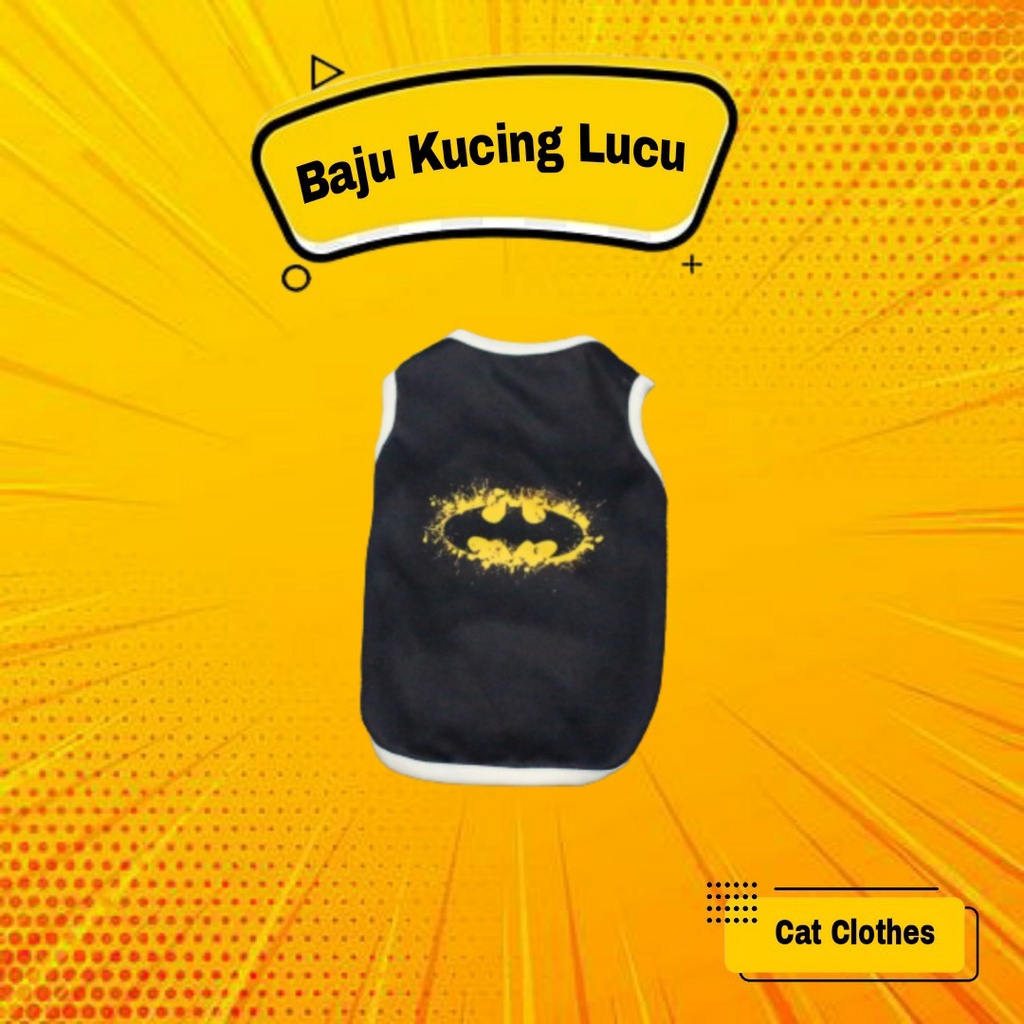 Baju Kucing Lucu Kostum Cowok Cewek Pakaian Kaos Karakter Superhero Aksesoris Hewan Peliharaan untuk Kucing Anggora Persia Anjing Jantan Betina Kecil Besar A05