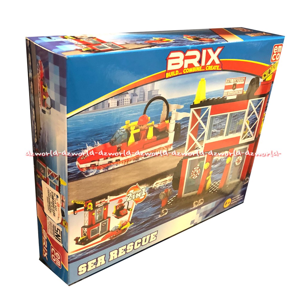 Emco Brix Build Combine Create Sea Rescue Mainan Lego Laut Mainan Balok