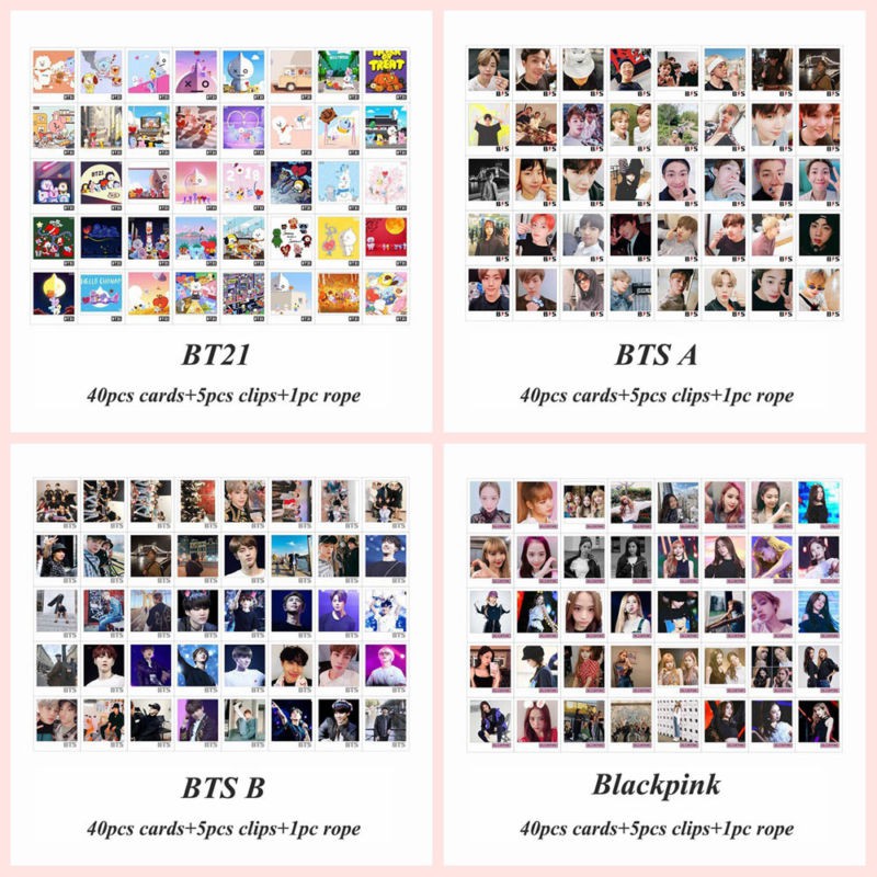 [Bayar Di Tempat]K-Pop Kartu LOMO Foto Paper Pink photocard BTS bt21