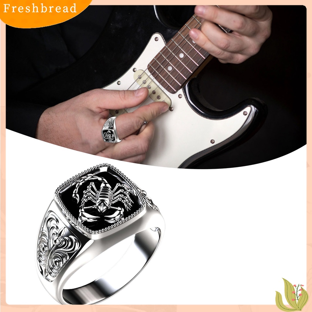 [TERLARIS]Creative Alloy Scorpio Relief Men Ring Silver Wedding Band Jewelry Accessory for Anniversary